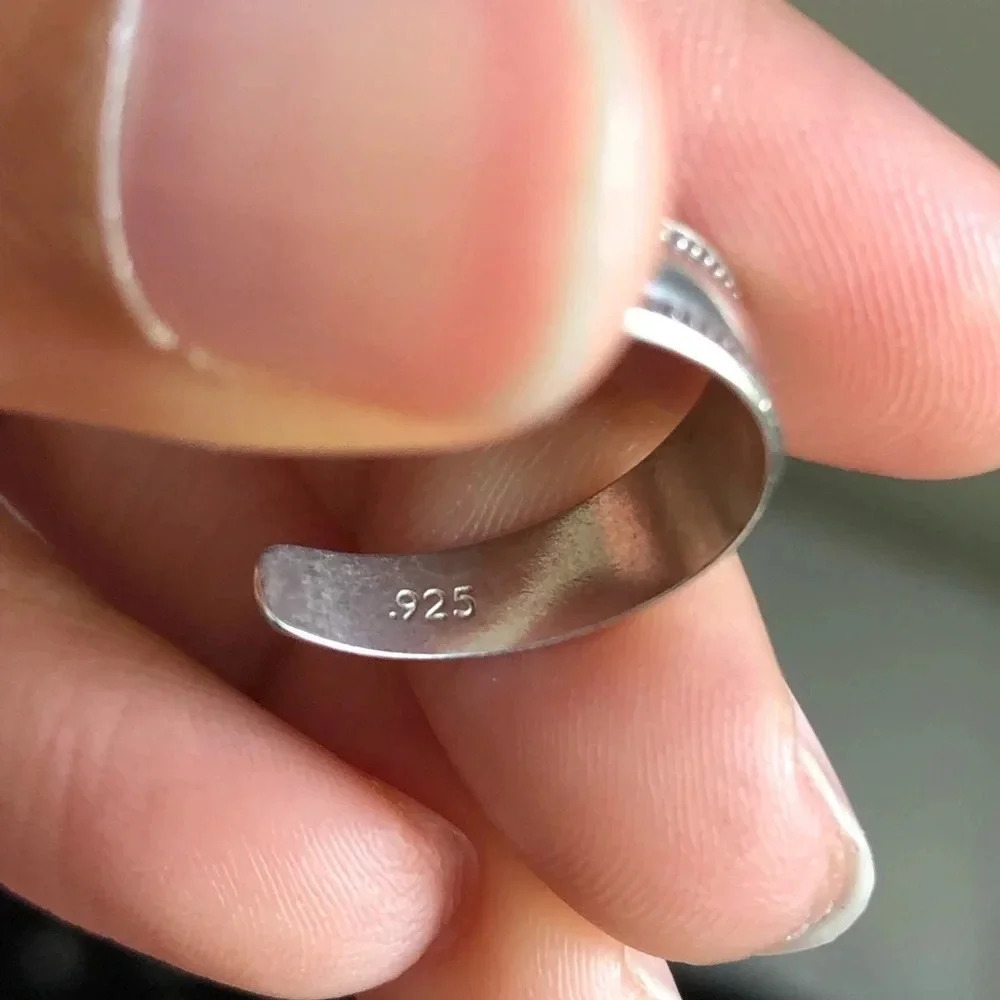 Sterling Silver Beaded Adjustable Ring - image 7